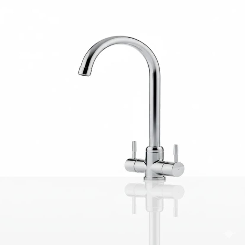 Torneira de Cozinha com Bica Alta e Alavancas Laterais – Design Moderno e Controle Preciso